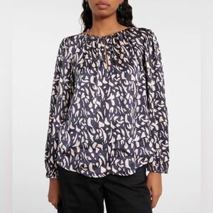 Velvet By Graham & Spencer Kade printed satin blouse